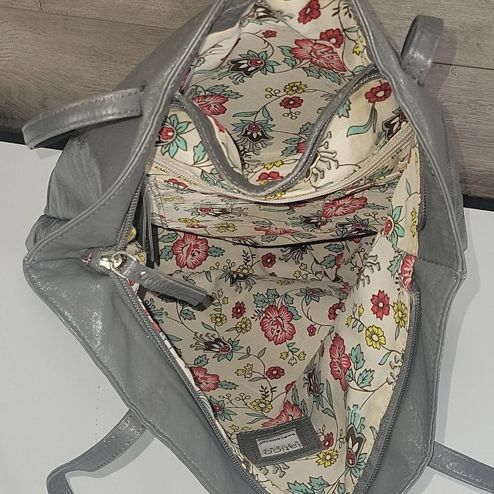 Latico NJ for Anthropologie Classic Grey Leather Tote Bag - Sleek Everyday Carry
